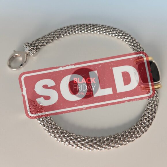 Brand new bracelet featuring smooth Onyx, 18k yellow gold - Picture 1 of 7